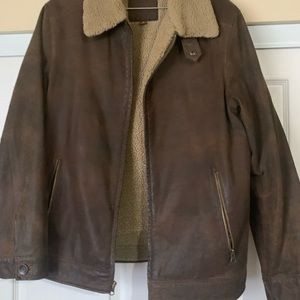 Brown leather jacket